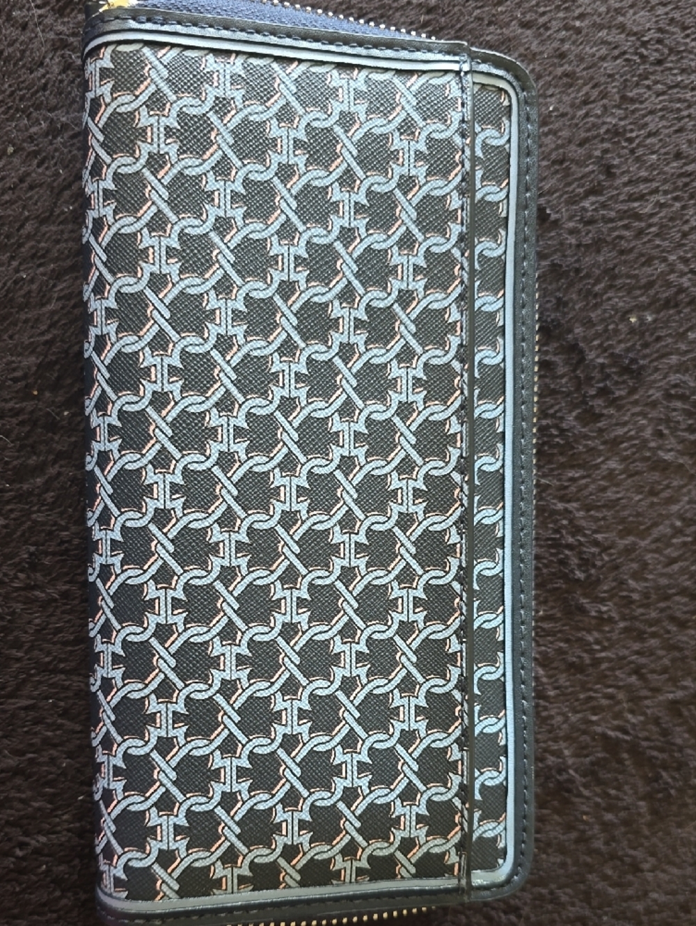 kate spade blue multi large continental wallet tag - Picture 2 of 5